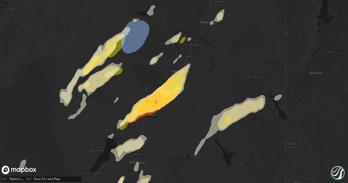 Hail map in Shelley, ID on September 17, 2026