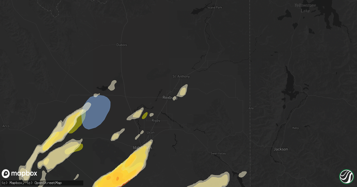 Hail map in Sugar City, ID on September 17, 2026