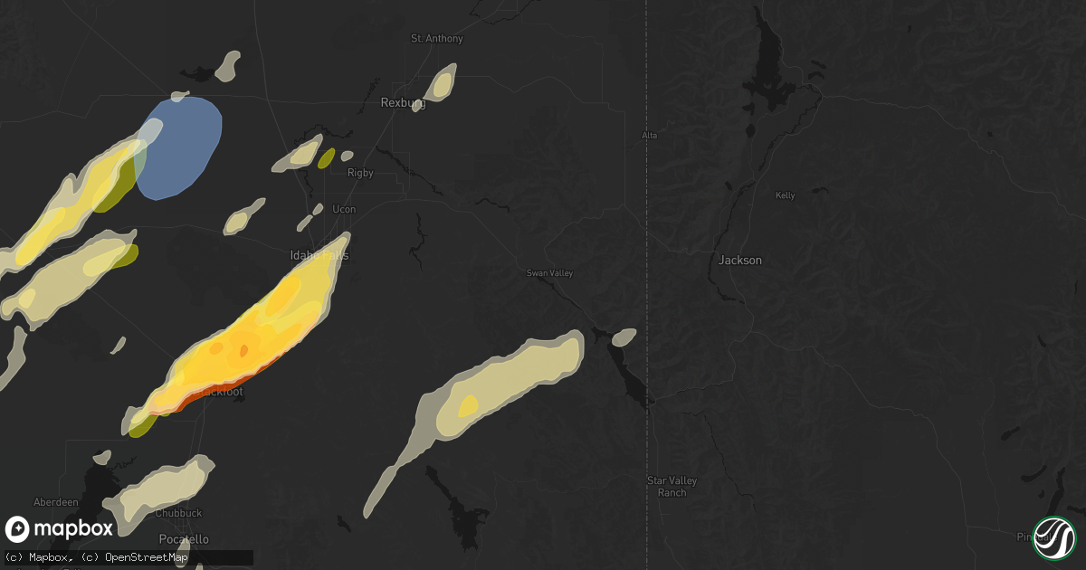 Hail map in Swan Valley, ID on September 17, 2026
