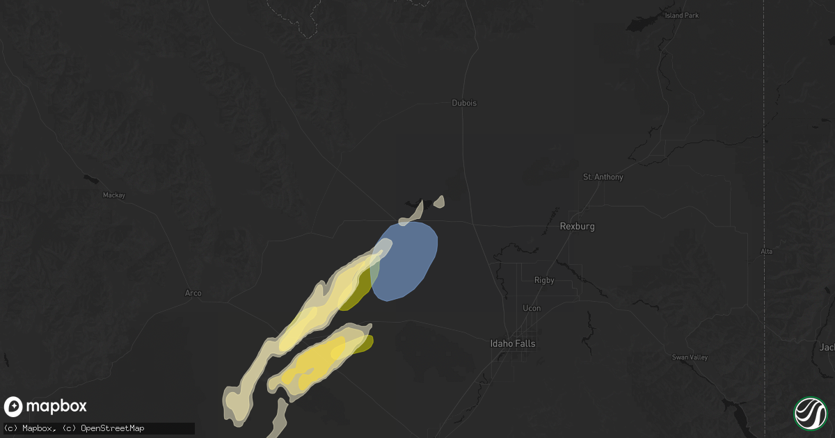 Hail map in Terreton, ID on September 17, 2026