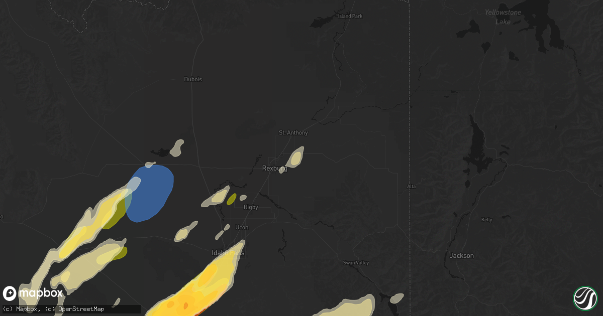 Hail map in Teton, ID on September 17, 2026