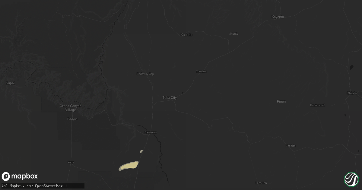 Hail map in Tuba City, AZ on September 17, 2026