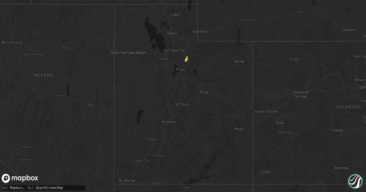 Hail map in Utah on September 17, 2026
