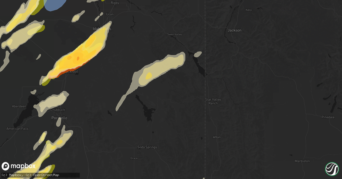 Hail map in Wayan, ID on September 17, 2026