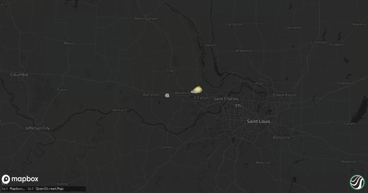 Hail map in Wentzville, MO on September 17, 2026