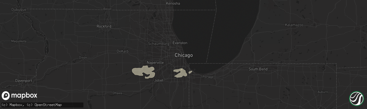 Hail map in Chicago, IL on September 18, 2015