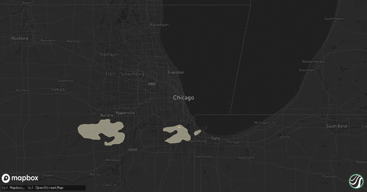 Hail map in Chicago, IL on September 18, 2015