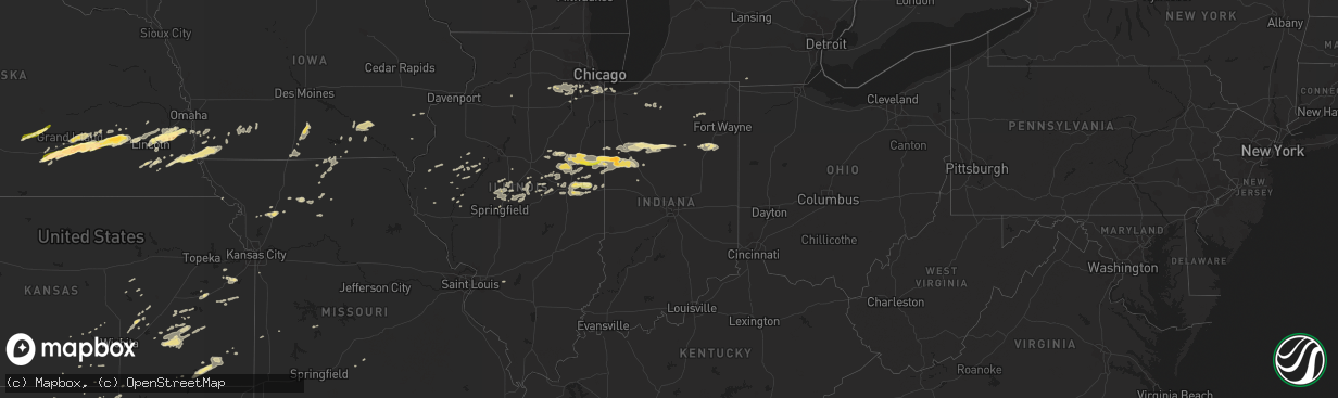 Hail map in Indiana on September 18, 2015