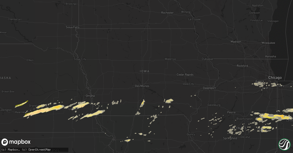 Hail map in Iowa on September 18, 2015