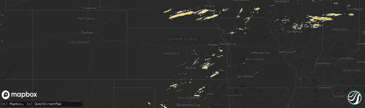 Hail map in Kansas on September 18, 2015