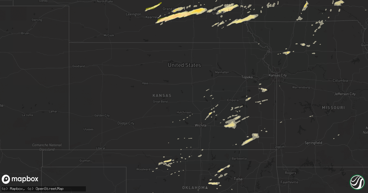 Hail map in Kansas on September 18, 2015