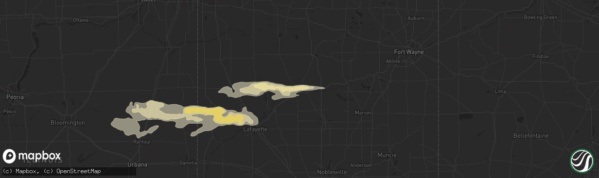 Hail map in Logansport, IN on September 18, 2015