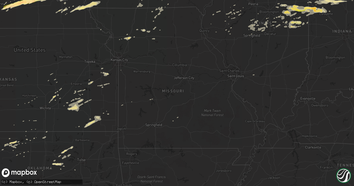 Hail map in Missouri on September 18, 2015