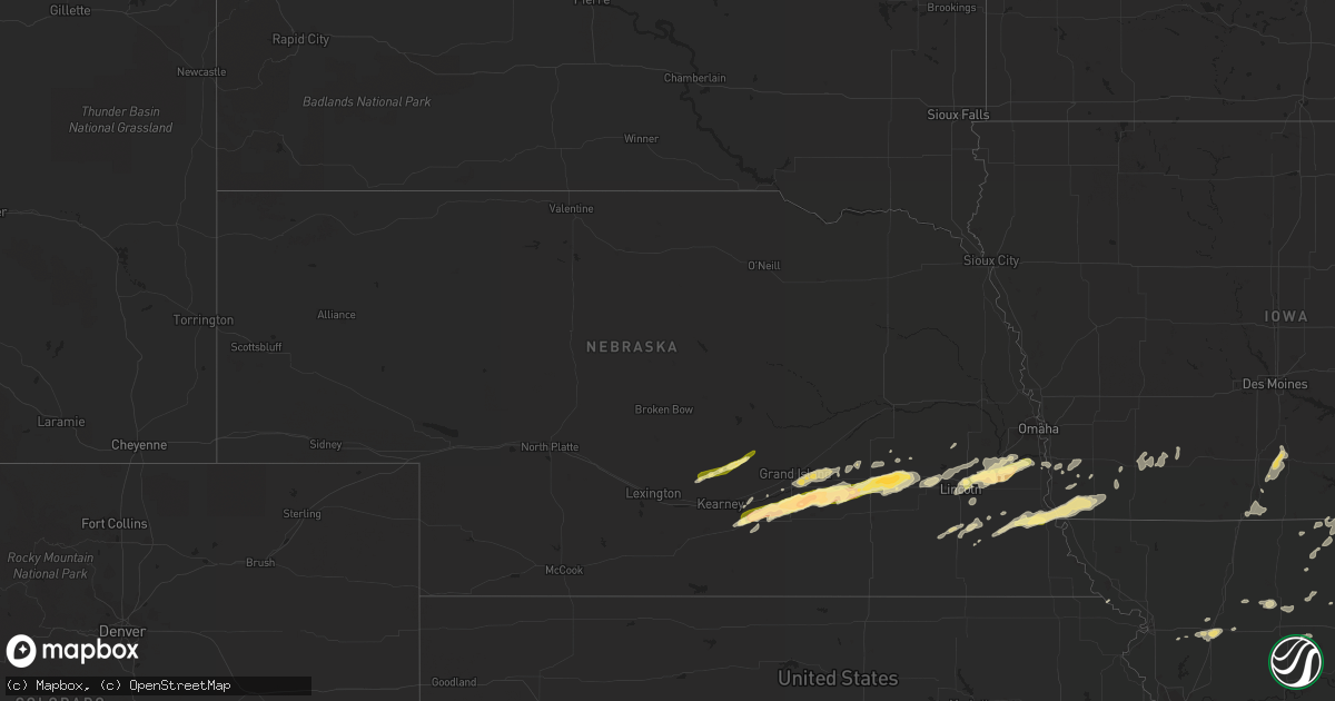 Hail map in Nebraska on September 18, 2015