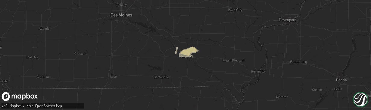 Hail map in Ottumwa, IA on September 18, 2015