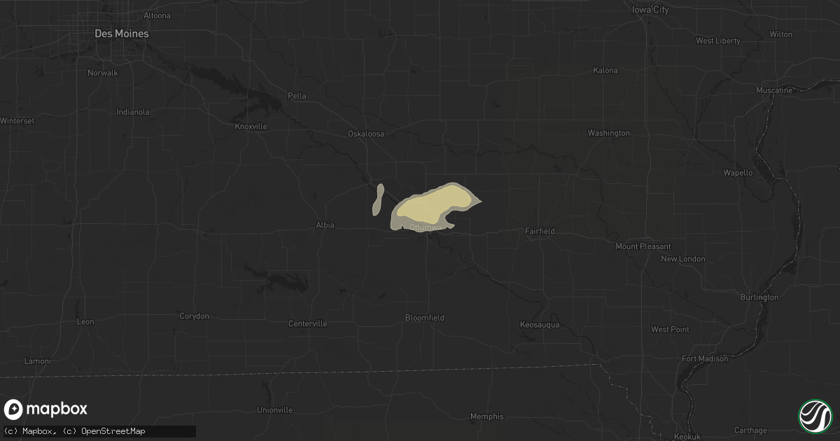 Hail map in Ottumwa, IA on September 18, 2015