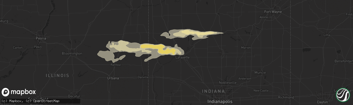 Hail map in West Lafayette, IN on September 18, 2015