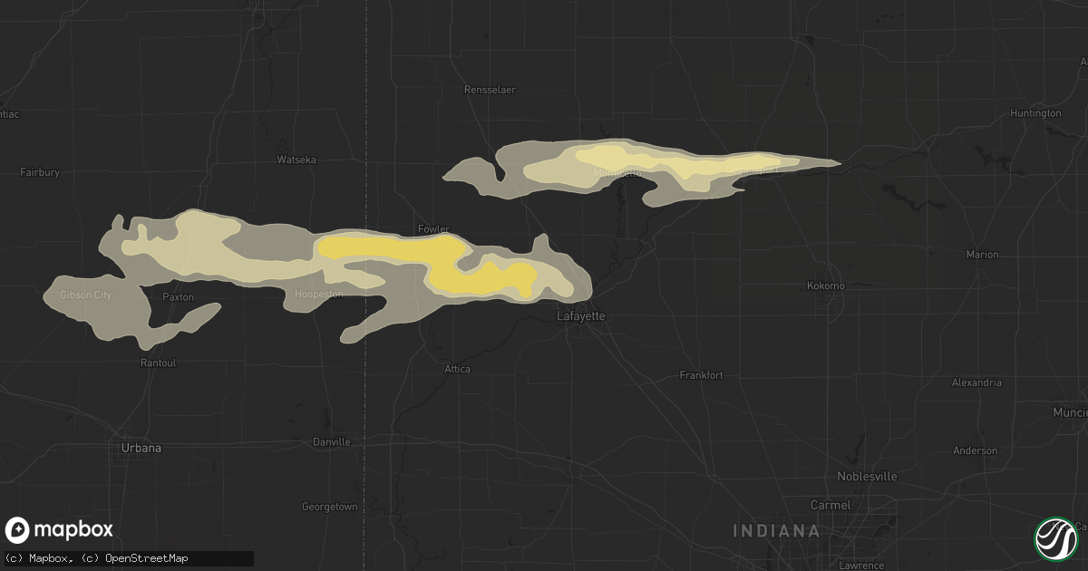 Hail map in West Lafayette, IN on September 18, 2015