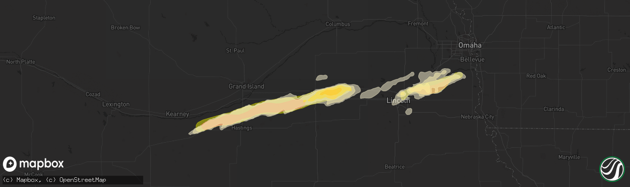 Hail map in York, NE on September 18, 2015