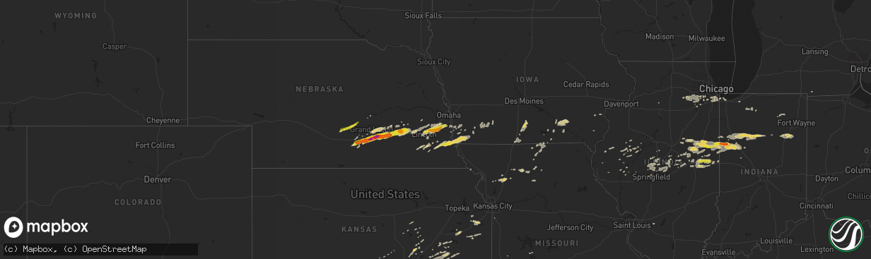 Hail map on September 18, 2015