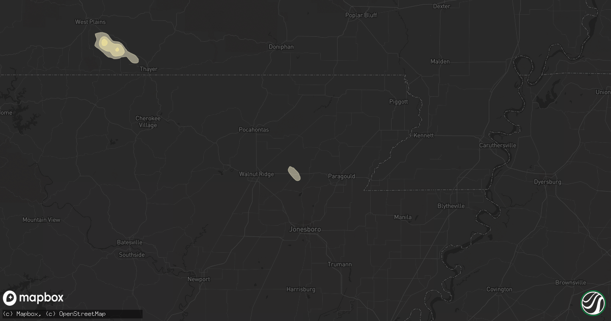 Hail map in Beech Grove, AR on September 18, 2016