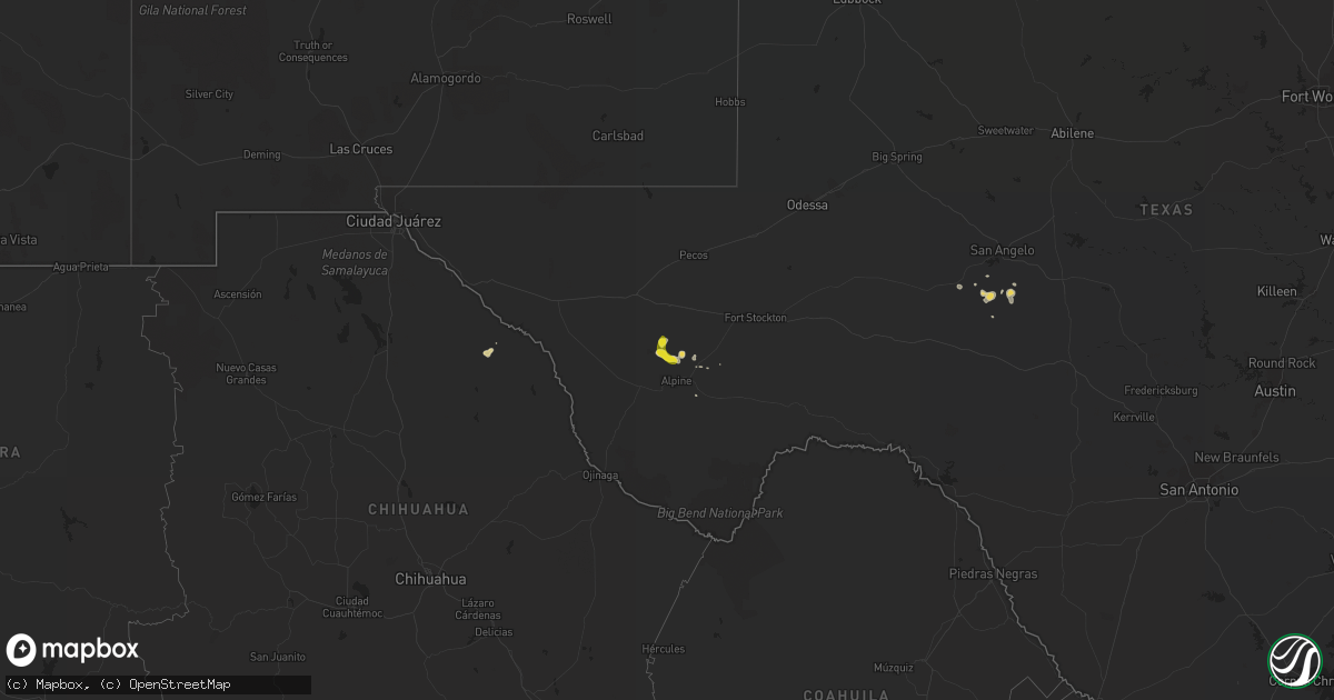 Hail map on September 18, 2016