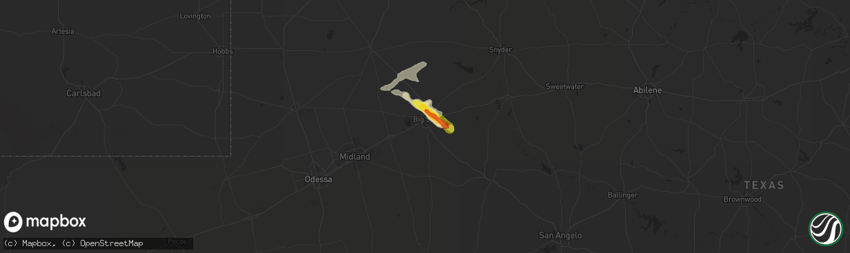 Hail map in Big Spring, TX on September 18, 2017