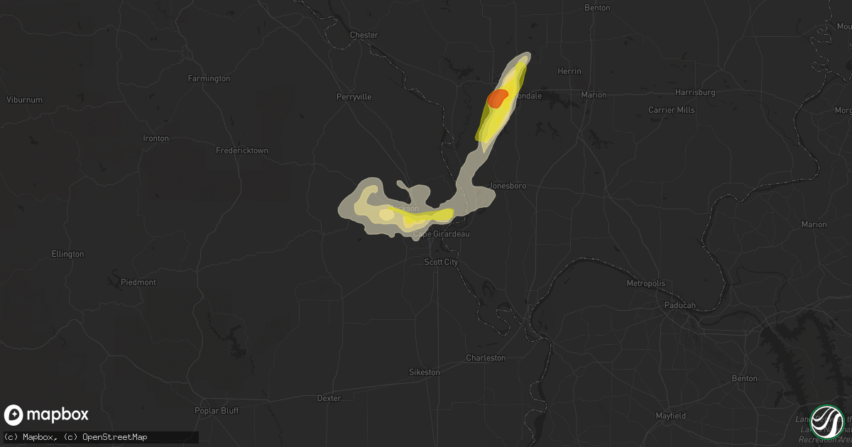 Hail map in Cape Girardeau, MO on September 18, 2017