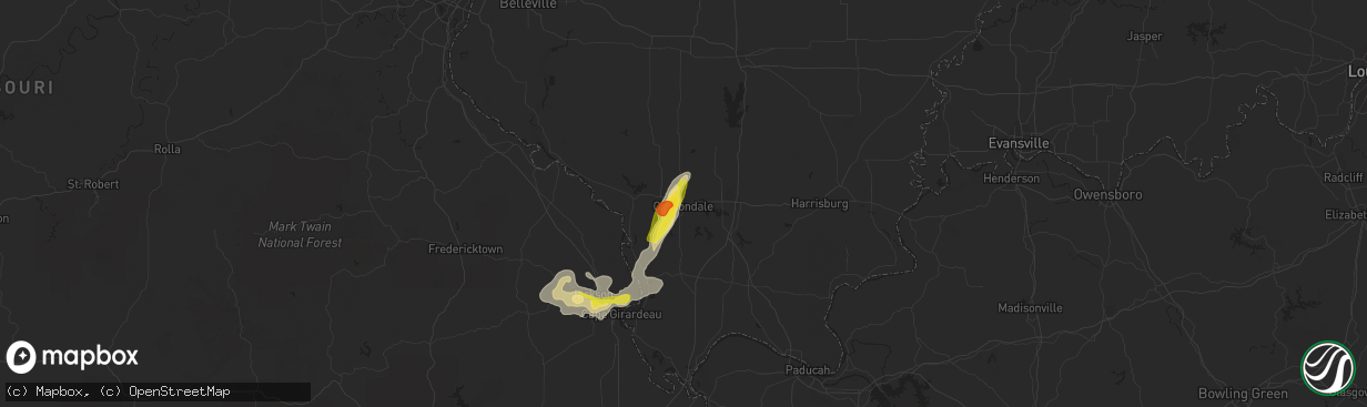 Hail map in Carbondale, IL on September 18, 2017