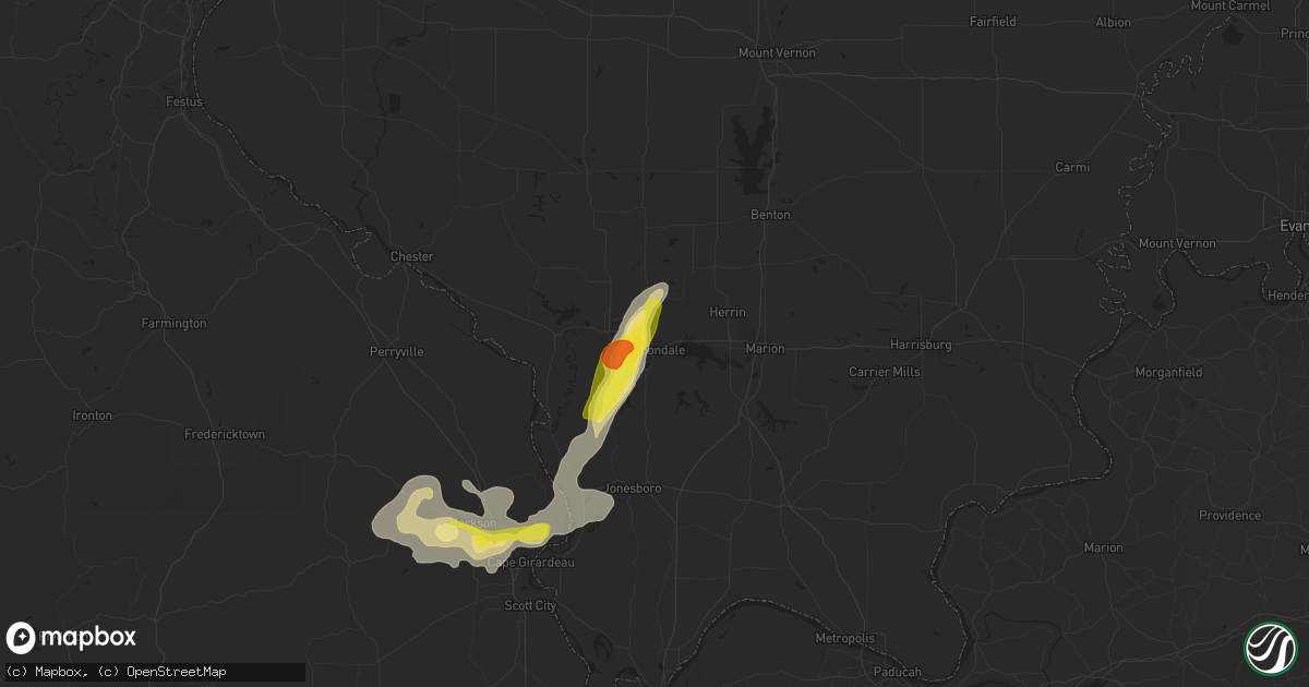 Hail map in Carbondale, IL on September 18, 2017