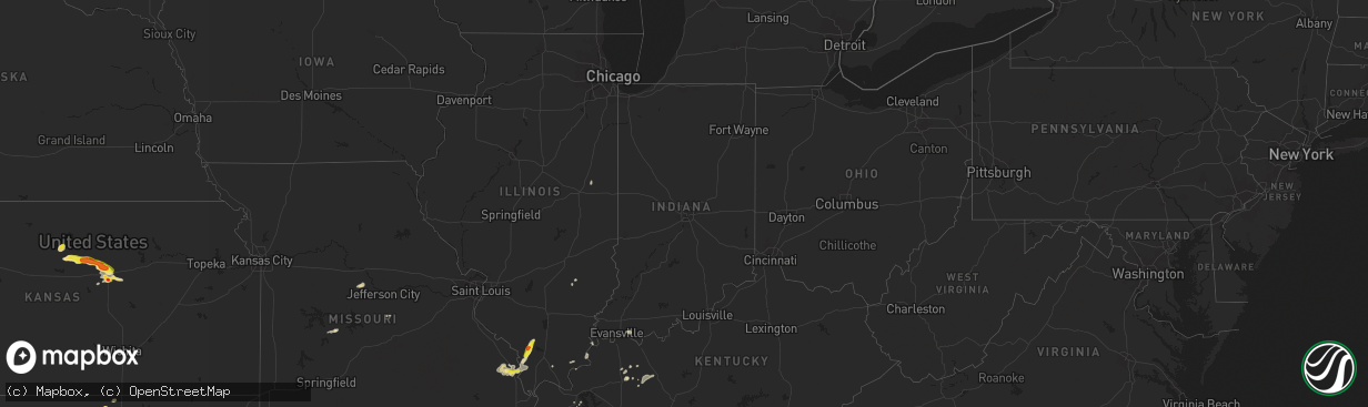 Hail map in Indiana on September 18, 2017