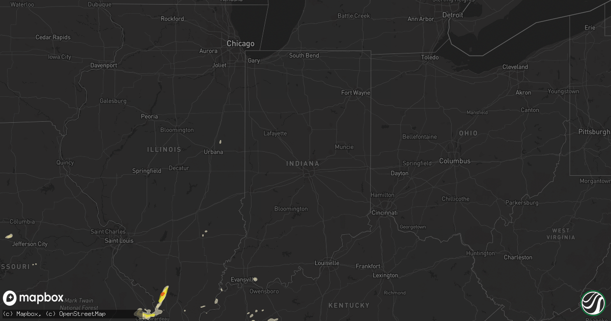 Hail map in Indiana on September 18, 2017
