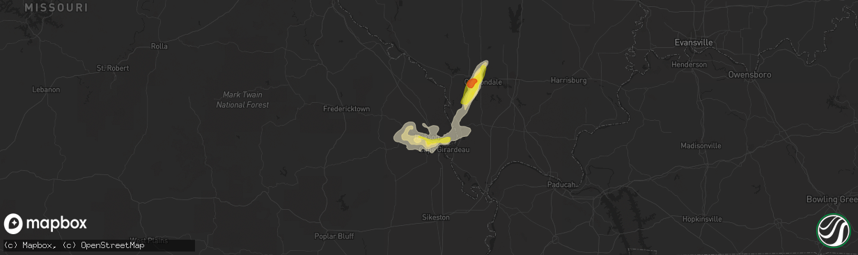 Hail map in Jackson, MO on September 18, 2017