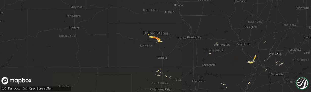 Hail map in Kansas on September 18, 2017