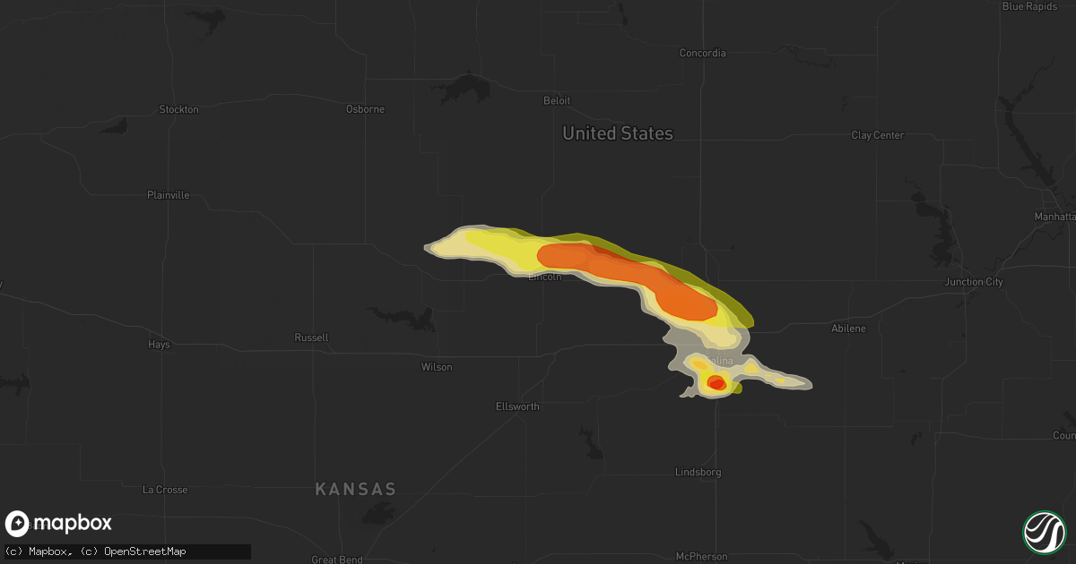 Hail map in Lincoln, KS on September 18, 2017