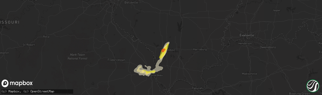 Hail map in Murphysboro, IL on September 18, 2017