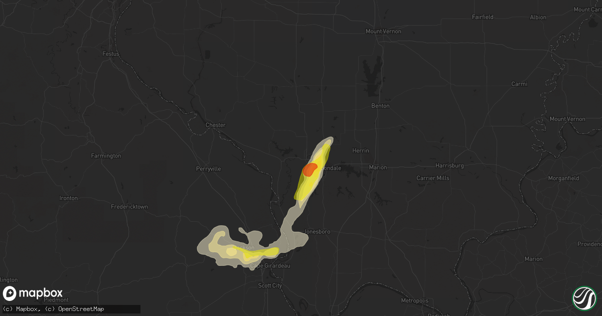 Hail map in Murphysboro, IL on September 18, 2017