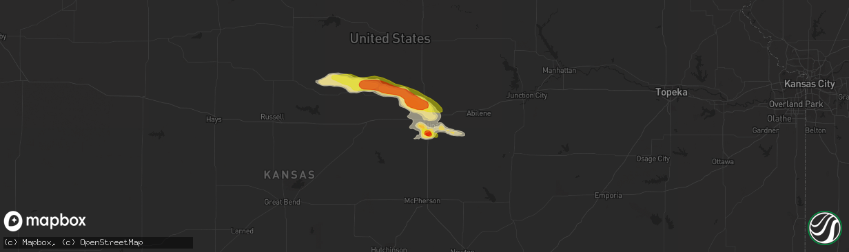 Hail map in Salina, KS on September 18, 2017