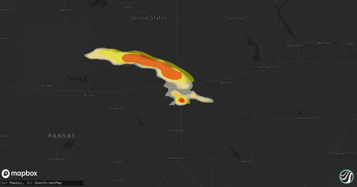 Hail map in Salina, KS on September 18, 2017