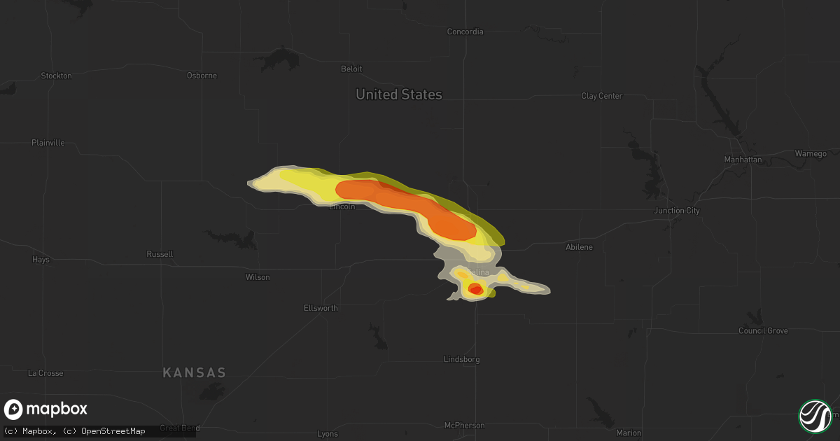 Hail map in Tescott, KS on September 18, 2017