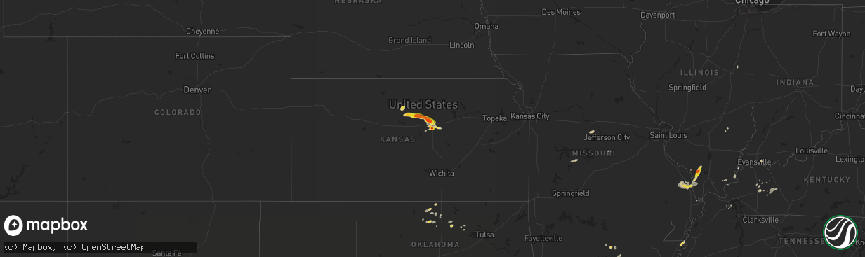 Hail map on September 18, 2017