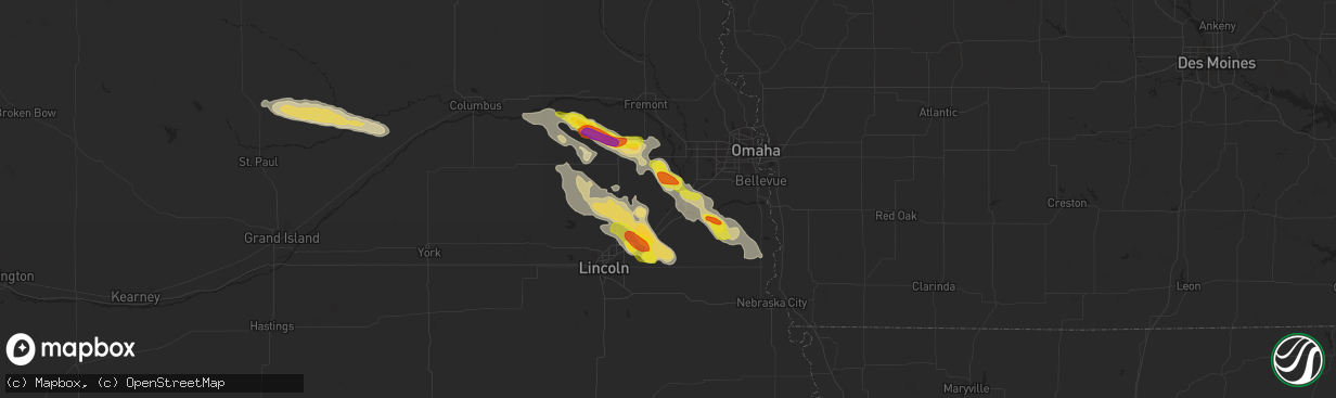 Hail map in Ashland, NE on September 18, 2018