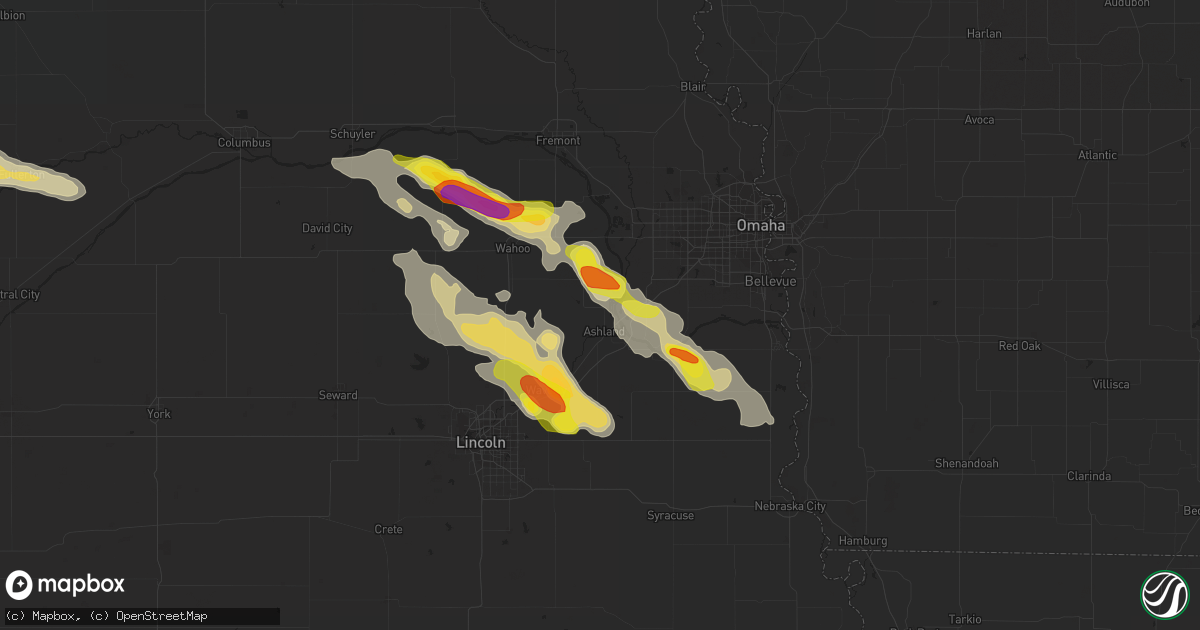 Hail map in Ashland, NE on September 18, 2018