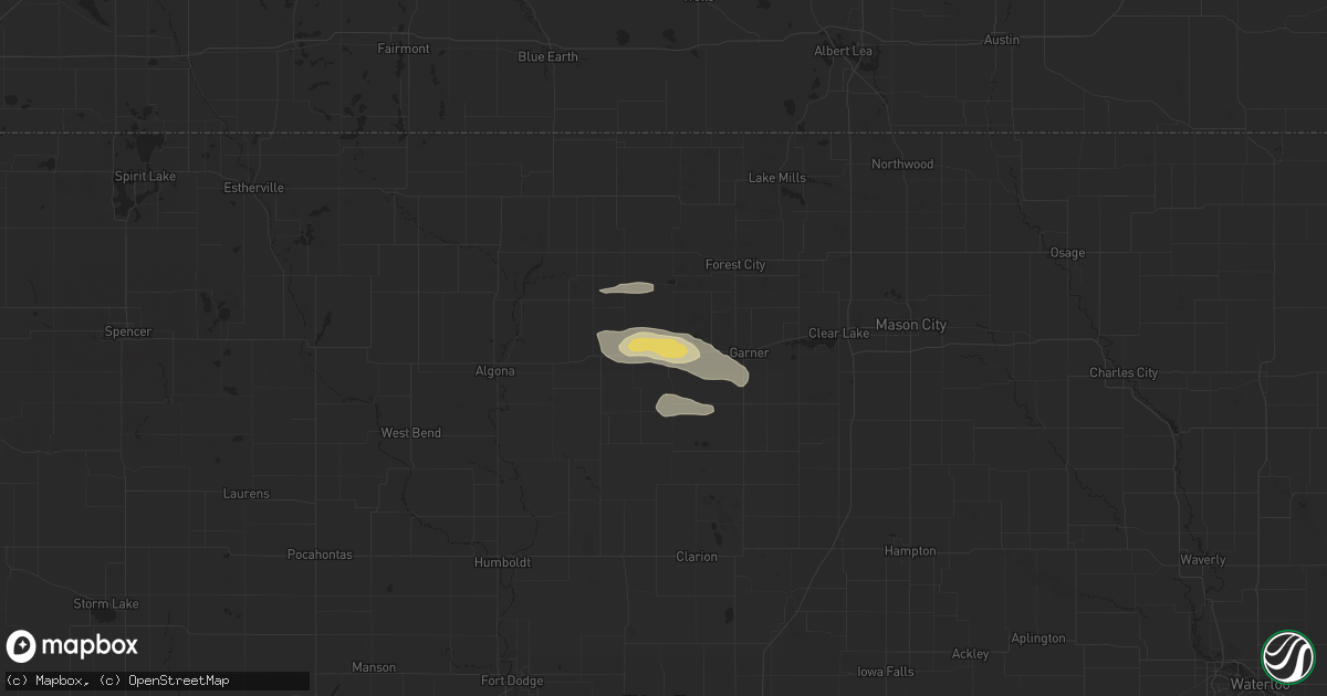 Hail map in Britt, IA on September 18, 2018