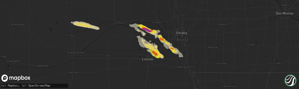 Hail map in Ceresco, NE on September 18, 2018