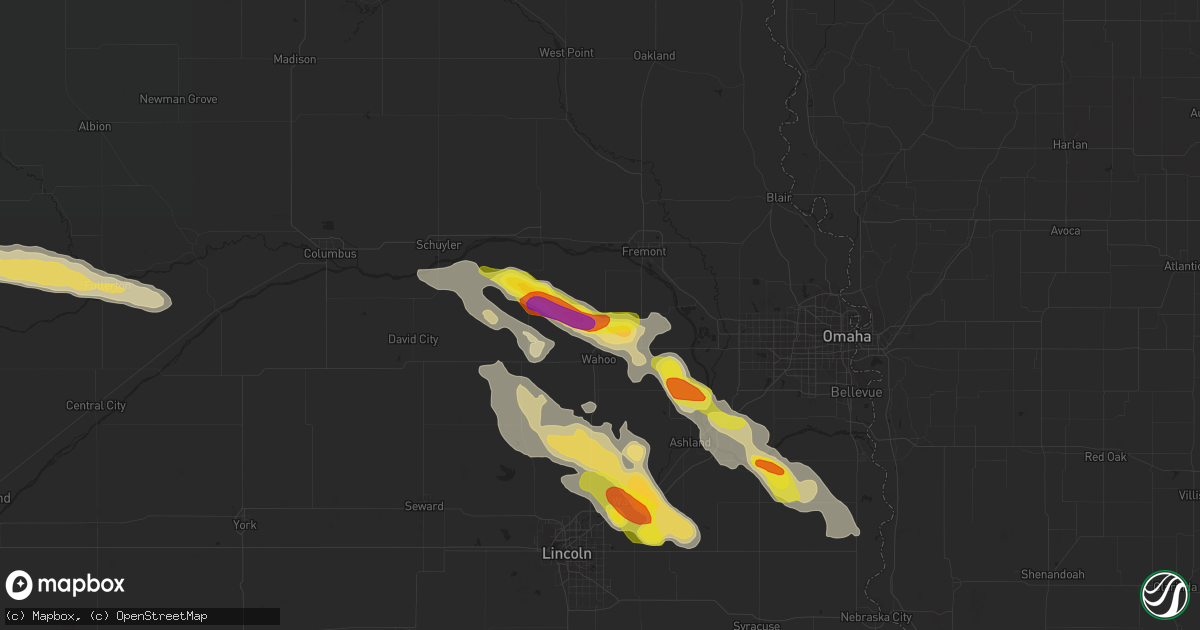 Hail map in Colon, NE on September 18, 2018