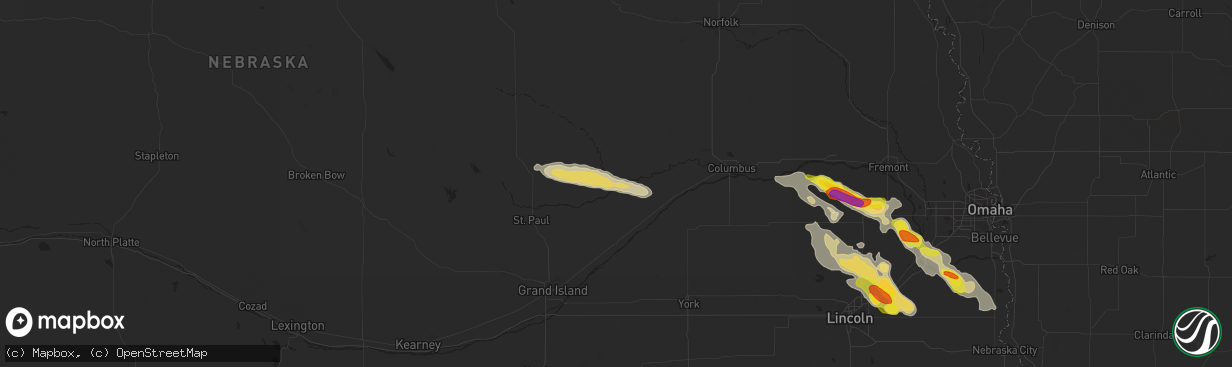 Hail map in Fullerton, NE on September 18, 2018