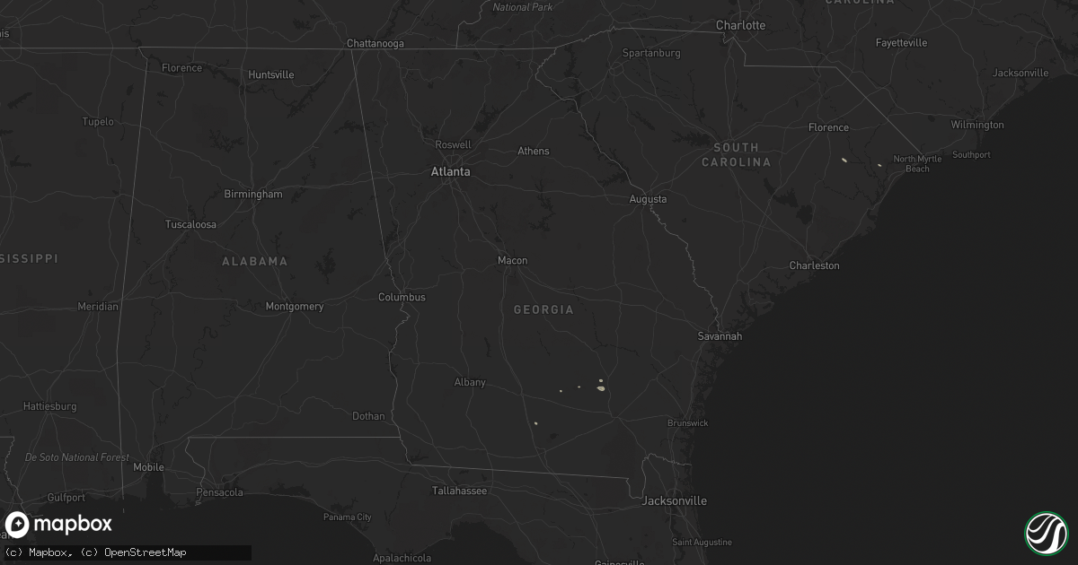 Hail map in Georgia on September 18, 2018