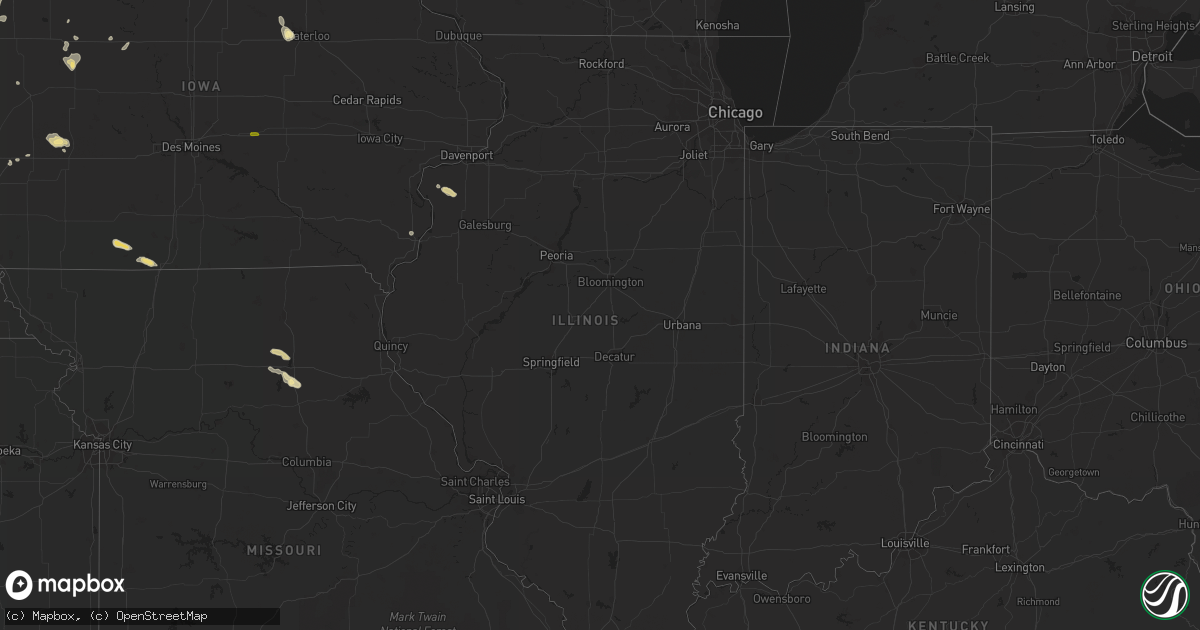 Hail map in Illinois on September 18, 2018
