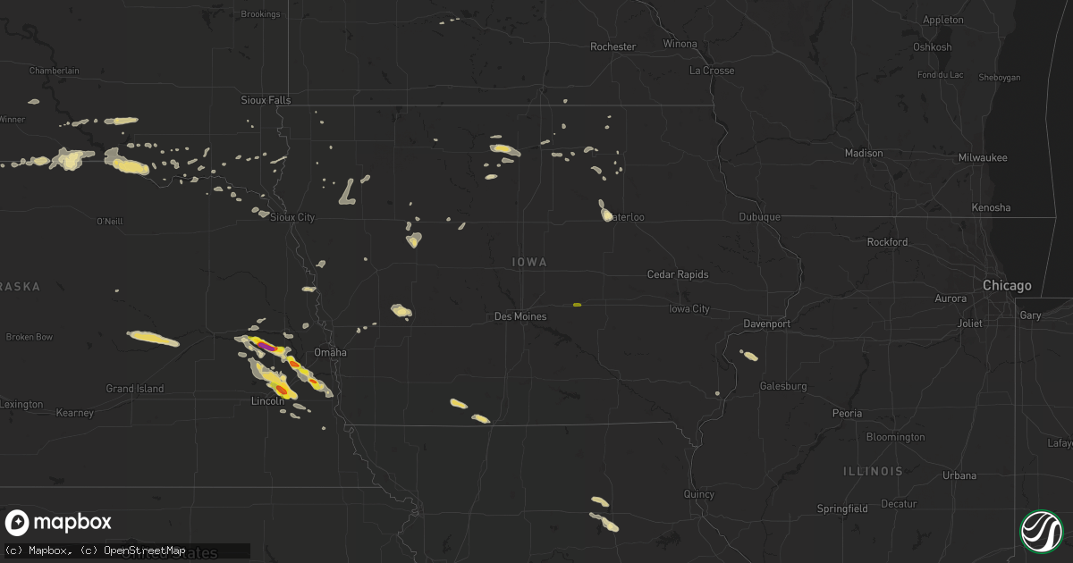 Hail map in Iowa on September 18, 2018